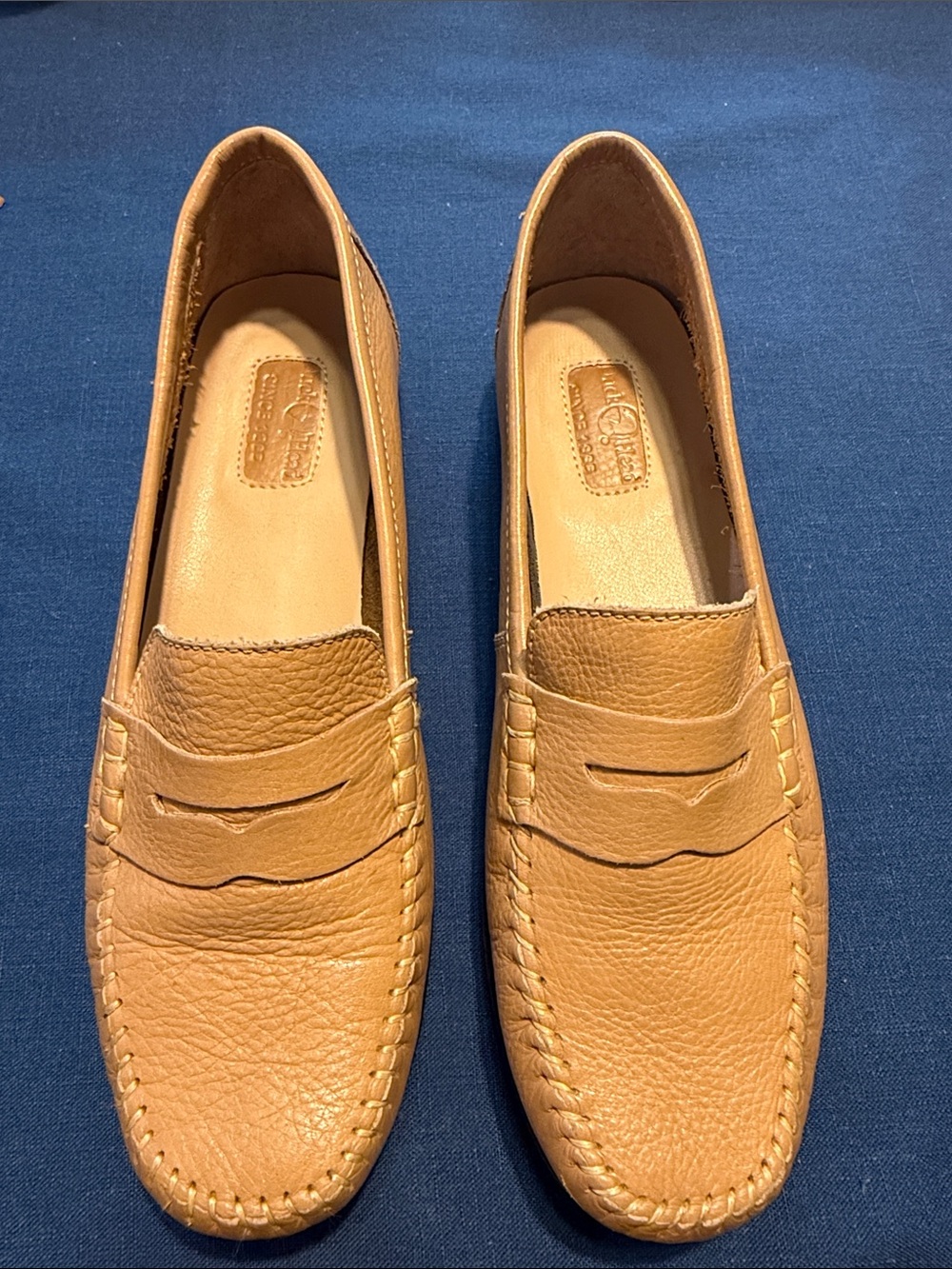 Duck Head Tan Leather Penny Loafers for Women